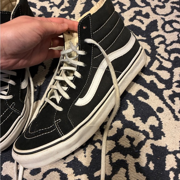 Vans Black and White Sk8-Hi Slim Sneakers - Picture 2 of 5